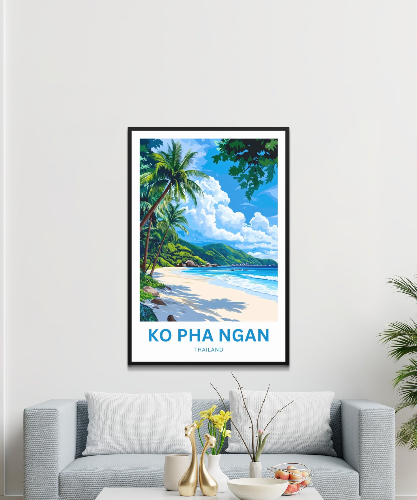 Ko Pha Ngan Travel Poster - Thailand Tropical Beach