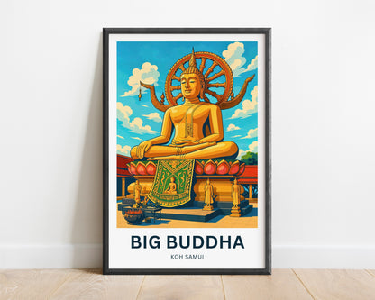 Big Buddha Travel Poster - Captivating Traditional Temple