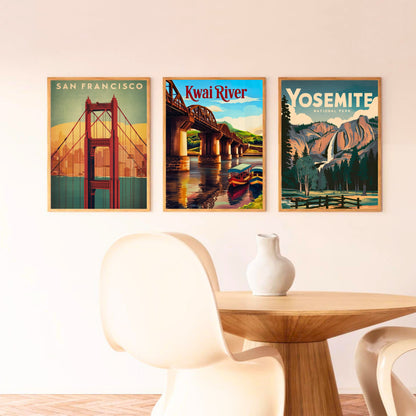 Kwai River Vintage Travel Poster -Kanchanaburi