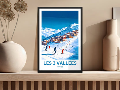 Les 3 Vallées Travel Poster - Classic French Alps