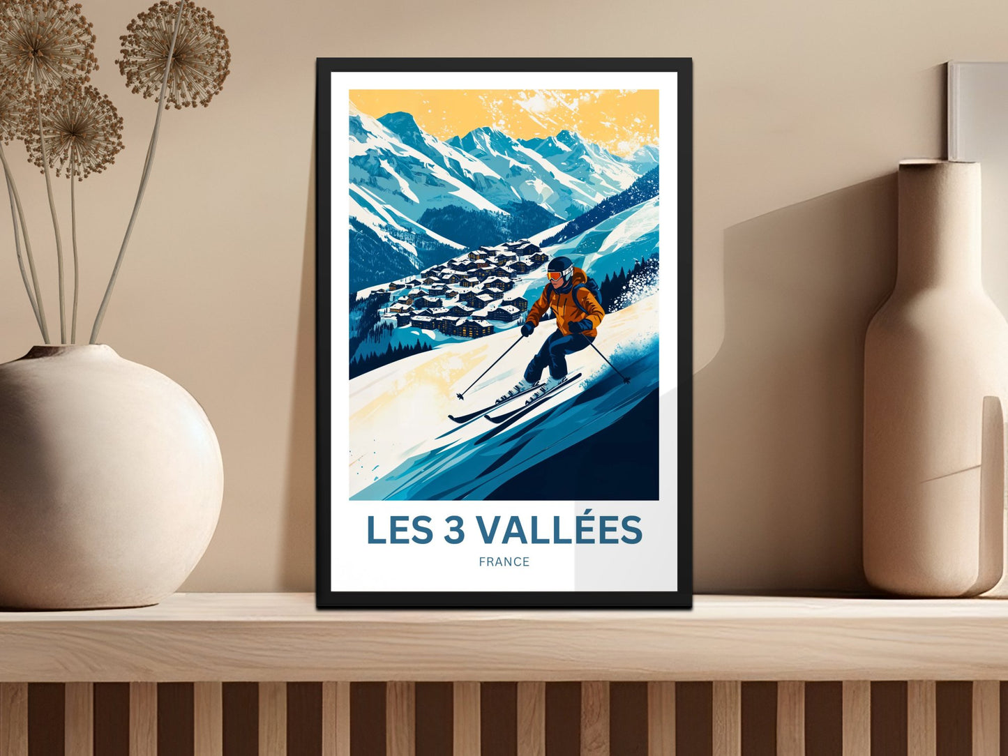 Les 3 Vallées Travel Poster - Powder Paradise Ski of LES 3 VALLÉES