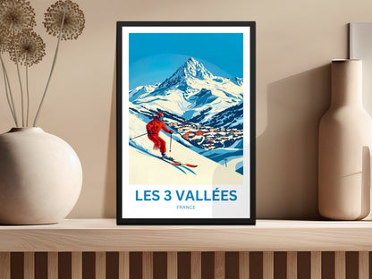 Les 3 Vallées Travel Poster- Glide Through the Heart of the Alps