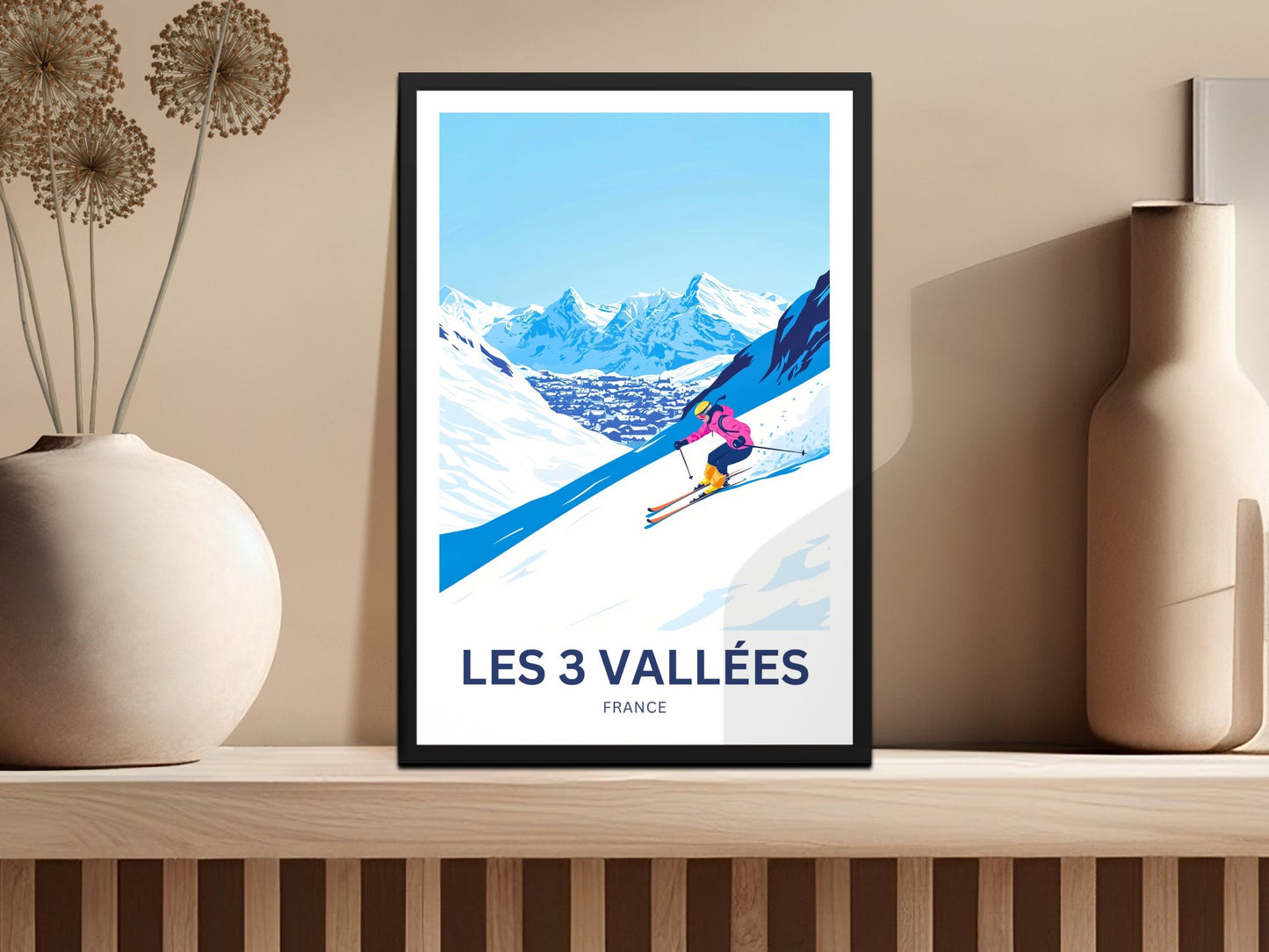 Les 3 Vallées Travel Poster