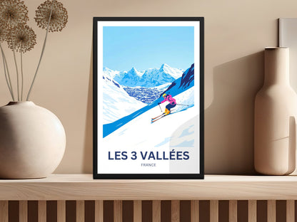 Les 3 Vallées Travel Poster