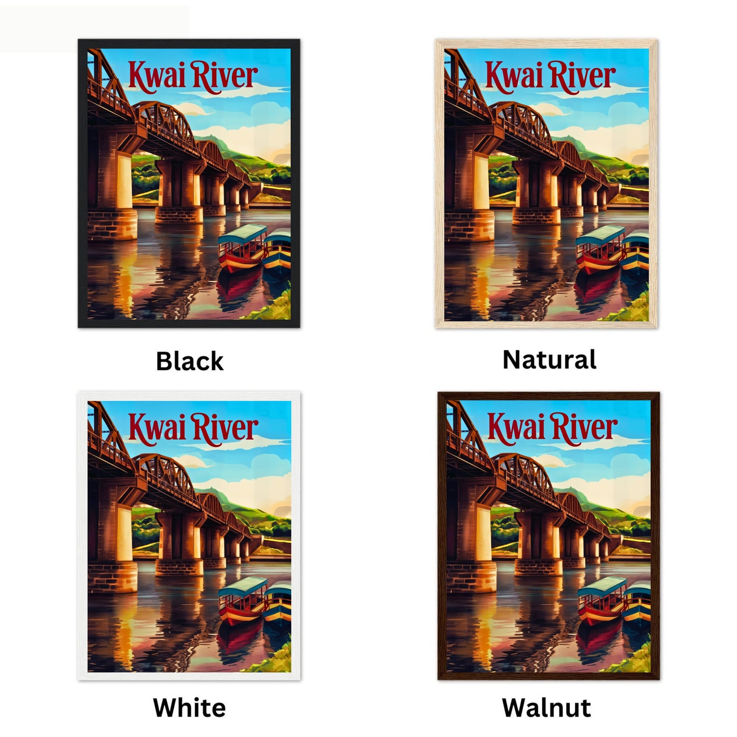 Kwai River Vintage Travel Poster -Kanchanaburi