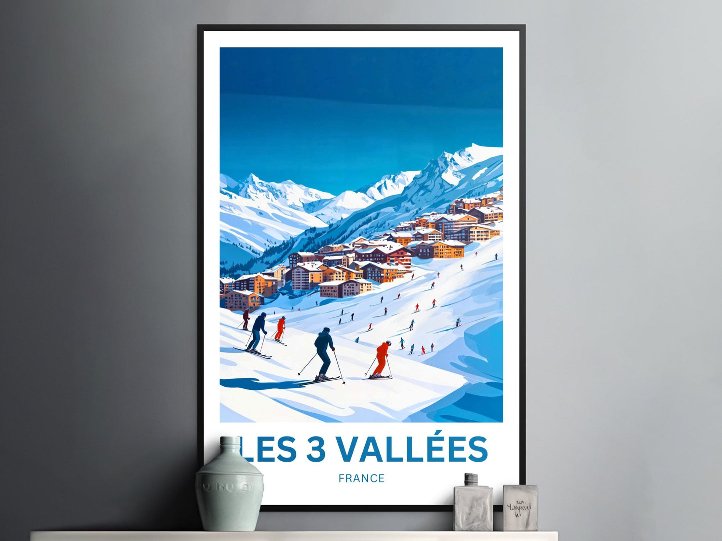 Les 3 Vallées Travel Poster - Classic French Alps
