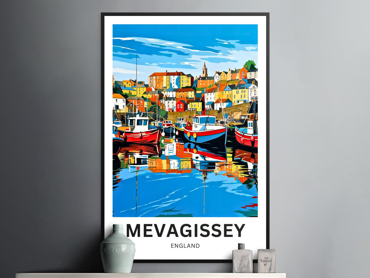 Mevagissey Travel Poster-England Coast Life