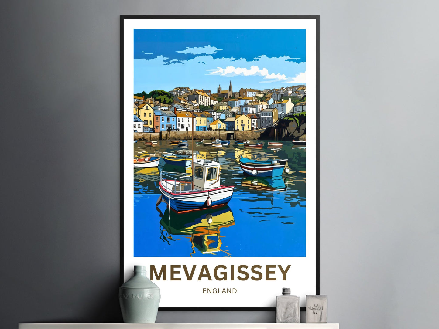 Mevagissey Travel Poster- Captivating Fishing Village England