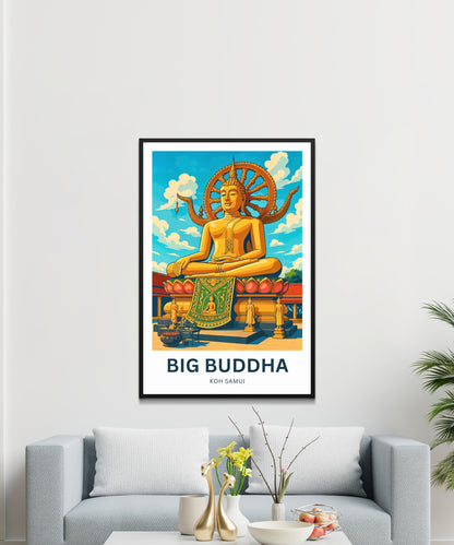 Big Buddha Travel Poster - Captivating Traditional Temple