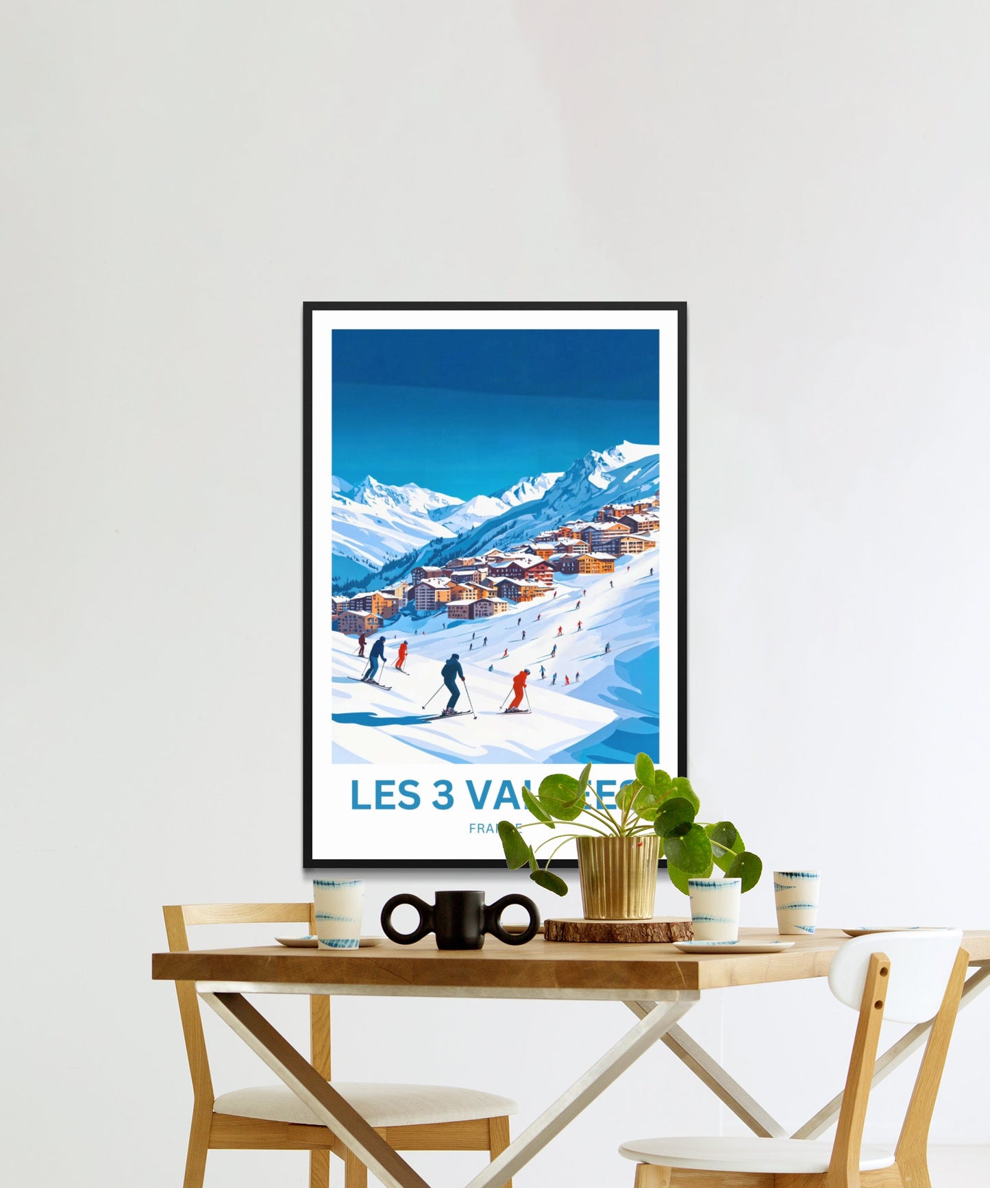 Les 3 Vallées Travel Poster - Classic French Alps