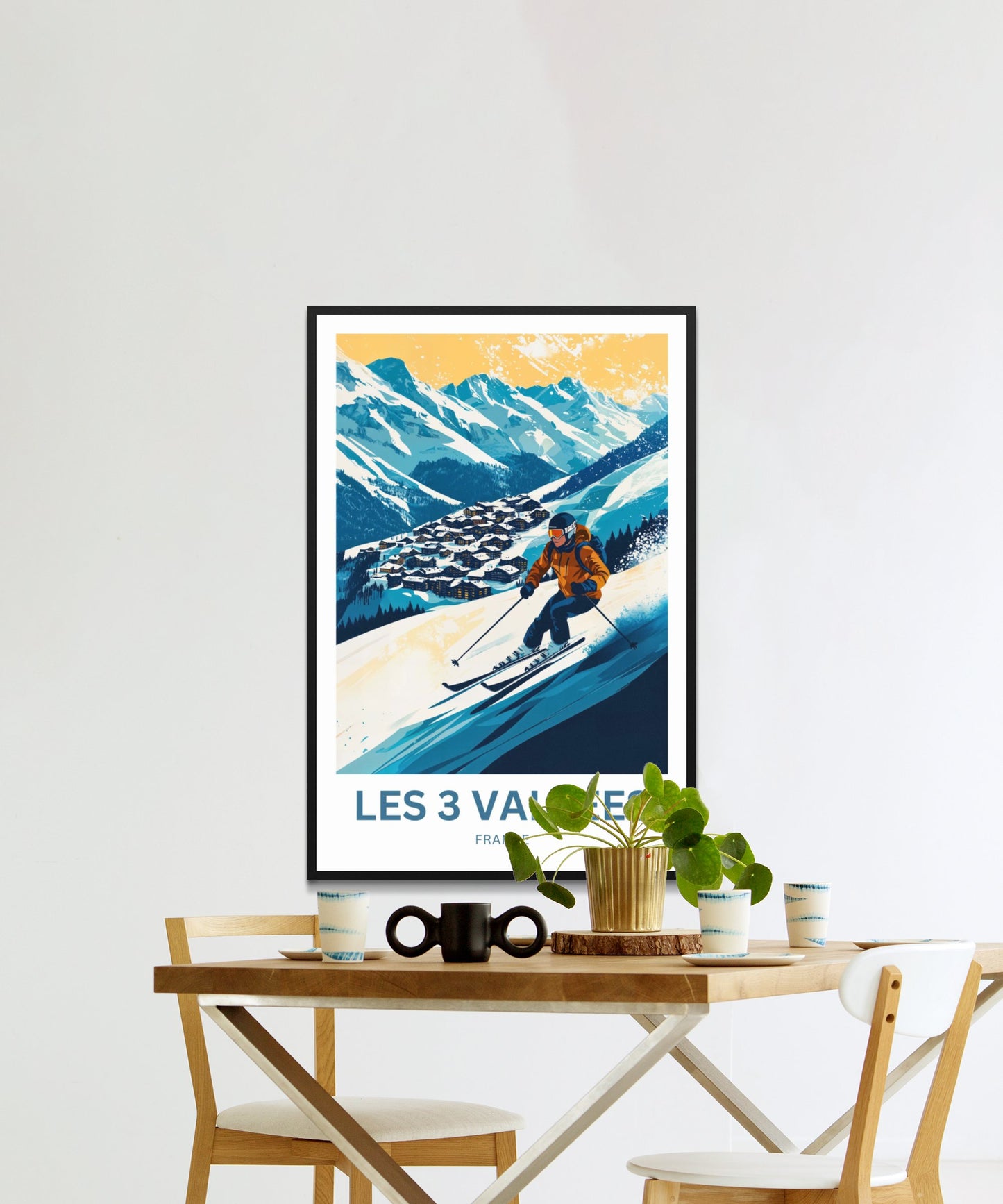 Les 3 Vallées Travel Poster - Powder Paradise Ski of LES 3 VALLÉES