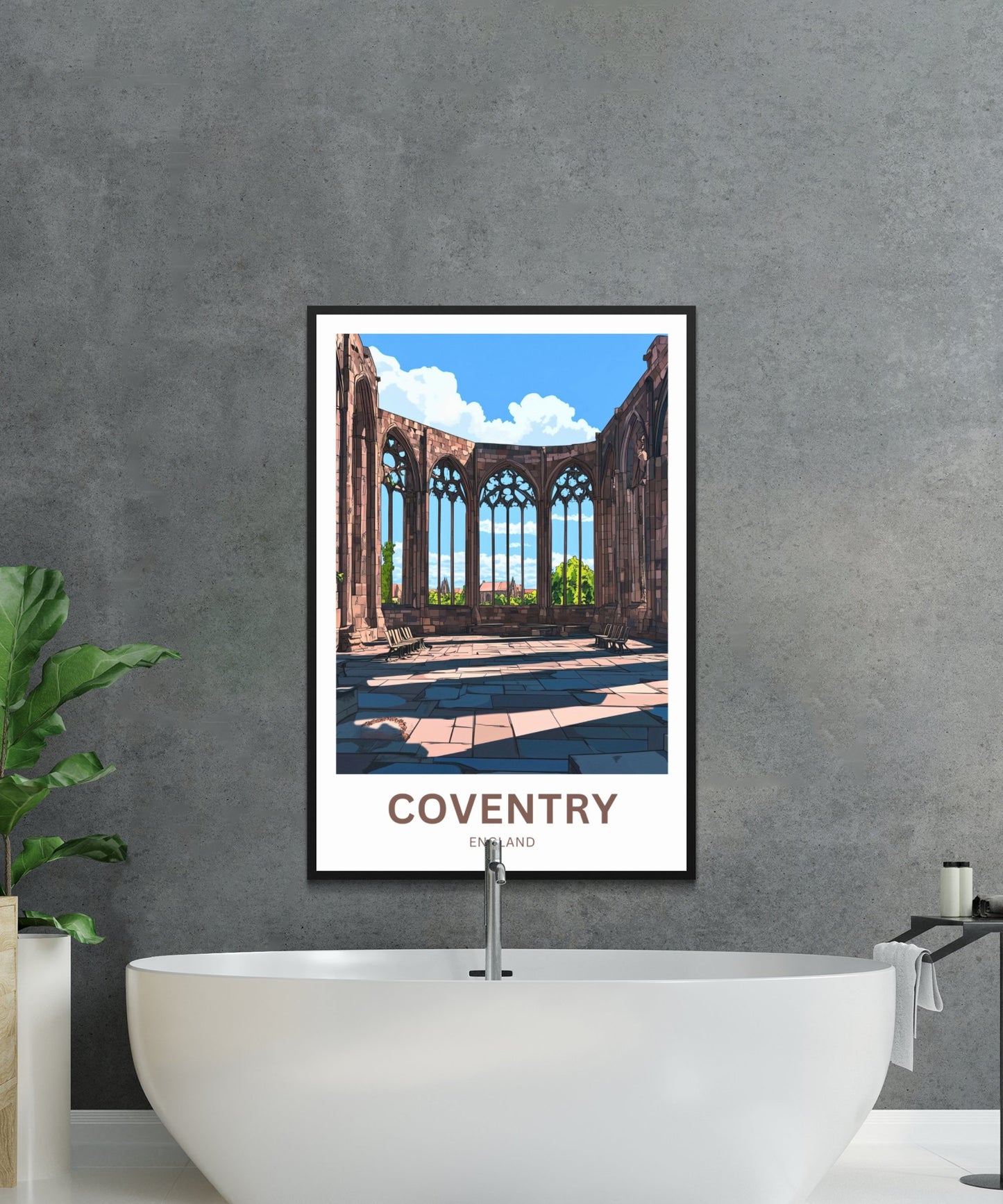 Coventry Travel Poster- Mesmerizing Interior View of Cathedral