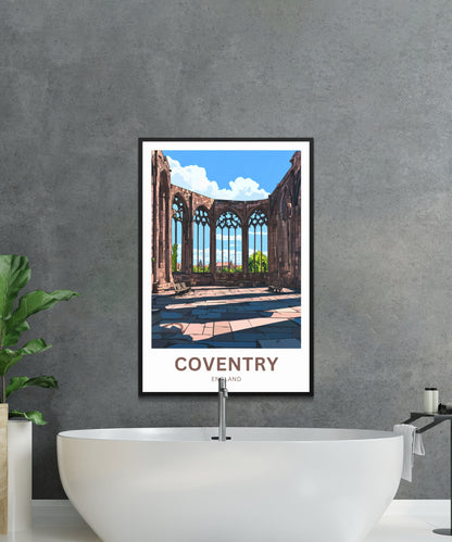 Coventry Travel Poster- Mesmerizing Interior View of Cathedral