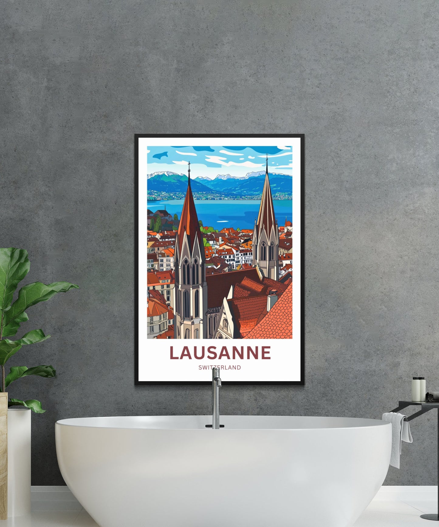 Lausanne Travel Poster- Switzerland