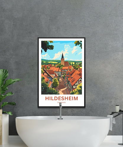 Hildesheim Travel Poster- Captivaing Germany Village