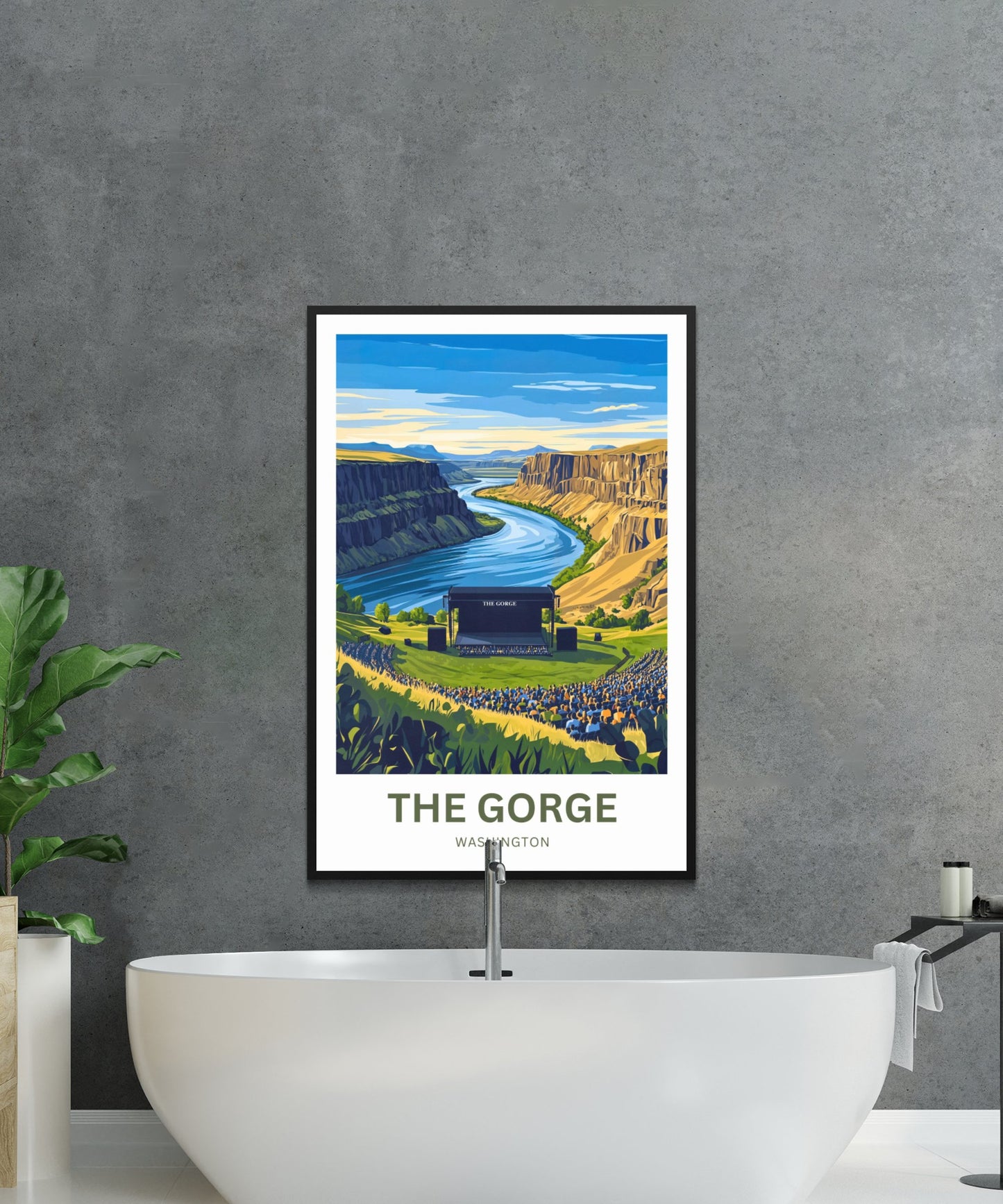 The Gorge Travel Poster- Echoes Above the Columbia