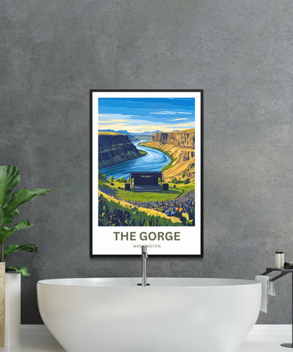 The Gorge Travel Poster- Echoes Above the Columbia