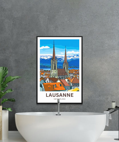 Lausanne Travel Poster- City of Culture & Charm