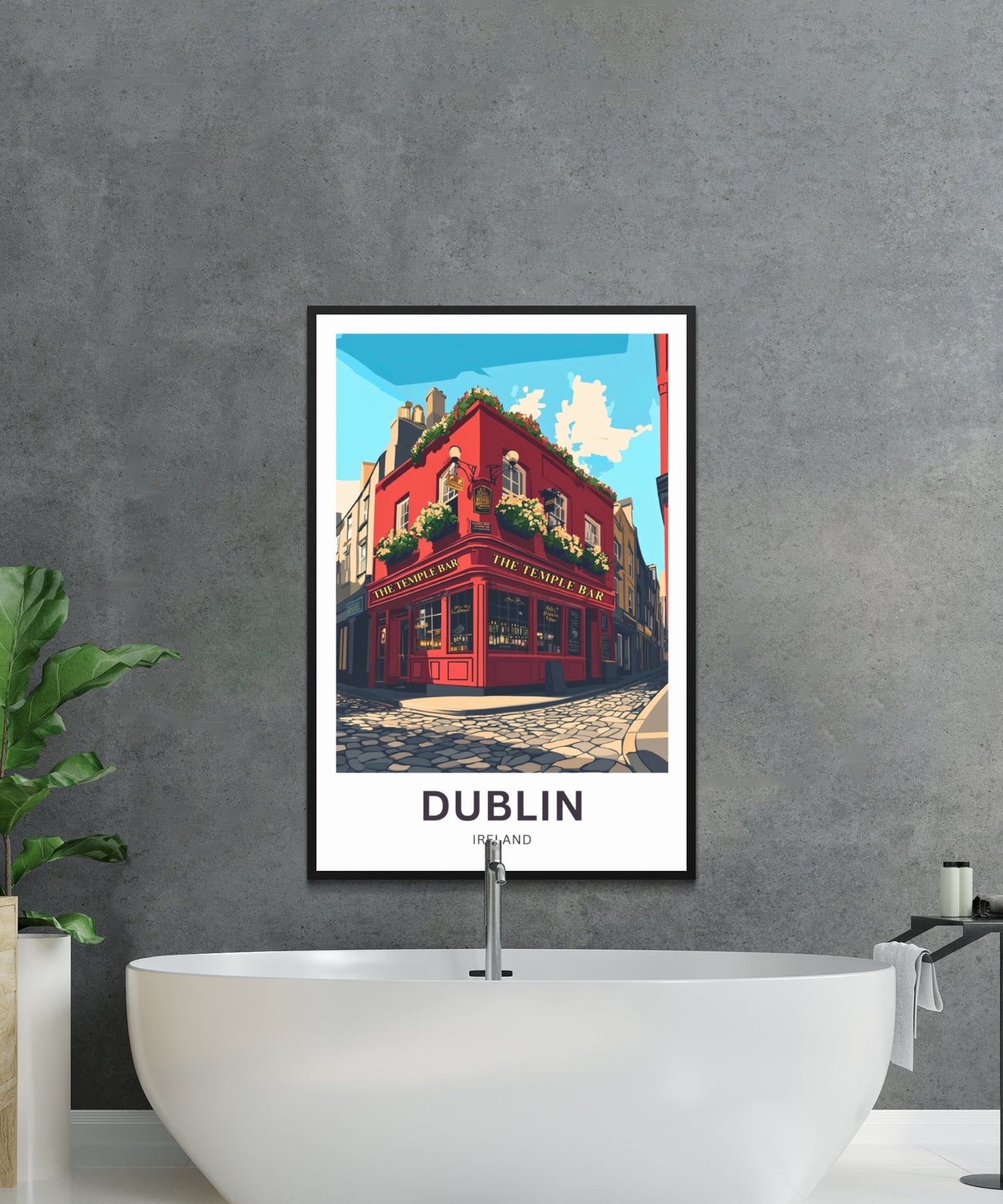 Dublin Travel Poster- The Iconic Temple Bar Ireland