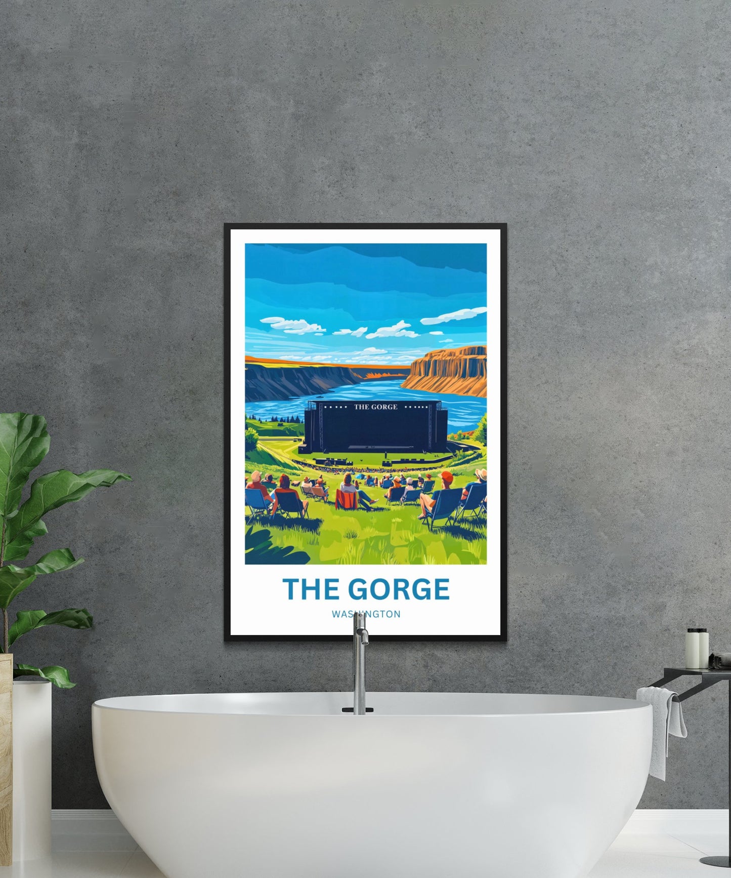 The Gorge Travel Poster- Concerts Beneath the Canyon Light
