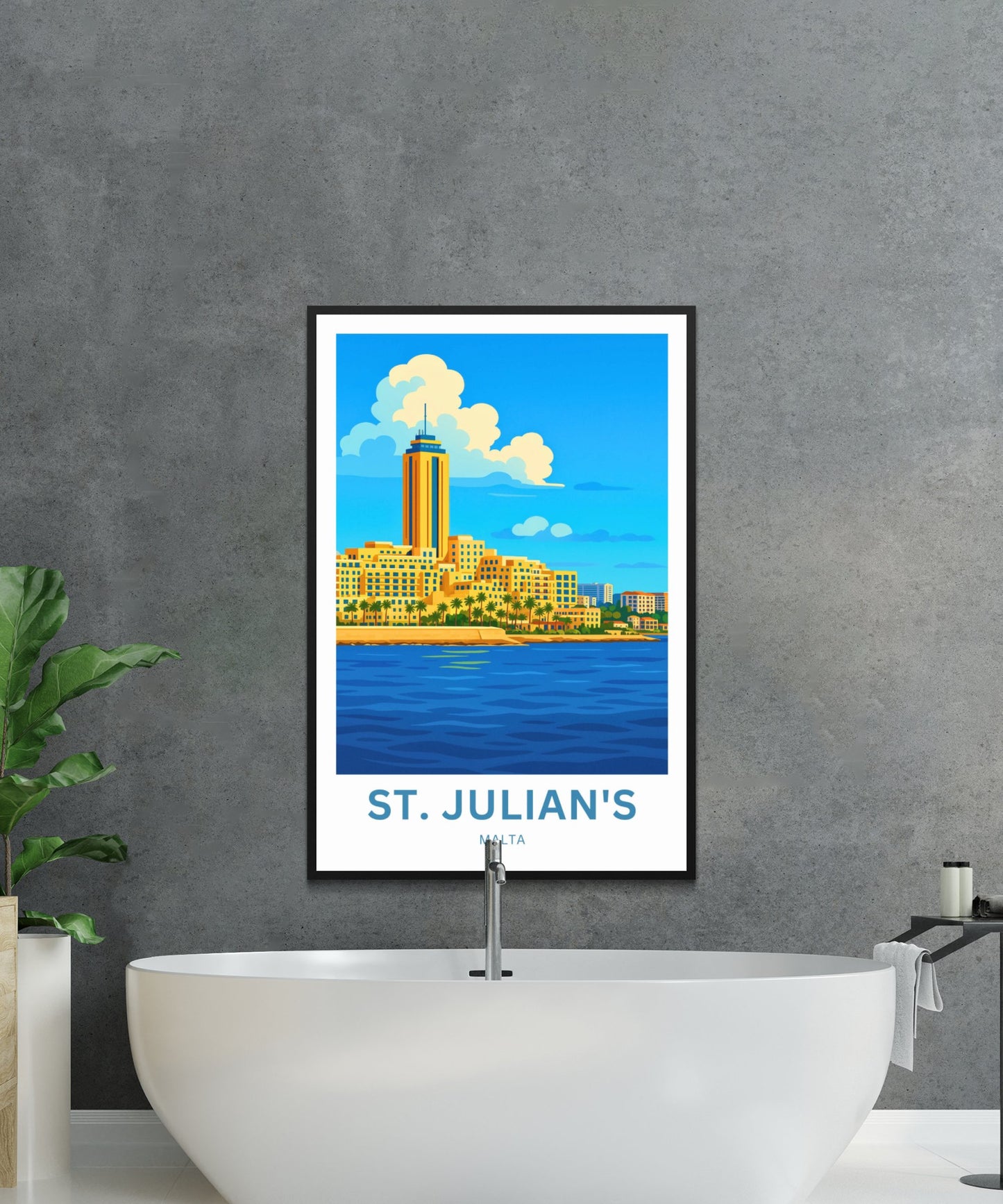 St. Julian’s Travel Poster- Portomaso Views
