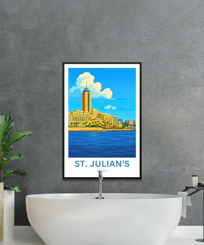 St. Julian’s Travel Poster- Portomaso Views