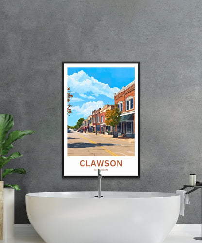 Clawson Travel Poster - Meet Me on Main Street – Clawson Charm