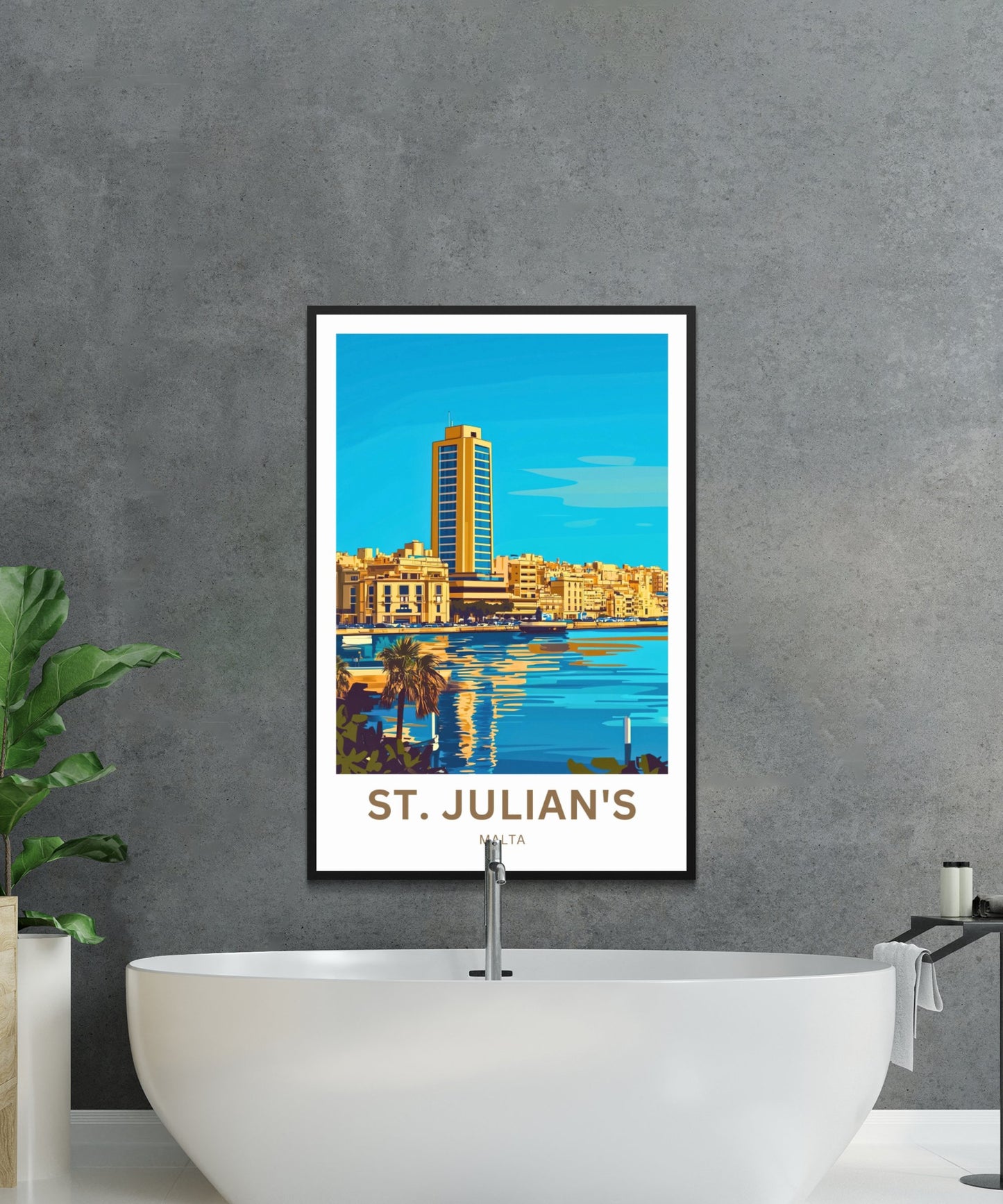 St. Julian’s Travel Poster- Malta’s Vibrant Gem