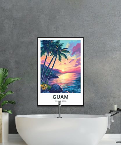 Guam Travel Poster - Mesmerizing Paradise Sunset, US Island Territory
