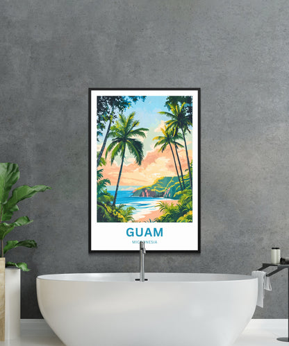 Guam Travel Poster - Captivating Coastal View of Guam