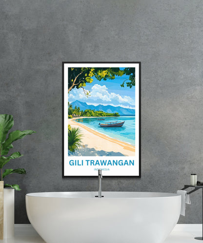Gili Trawangan Travel Poster- Captivating Tropical Island Indonesia