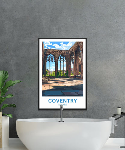 Coventry Travel Poster- Cathedral Inside View
