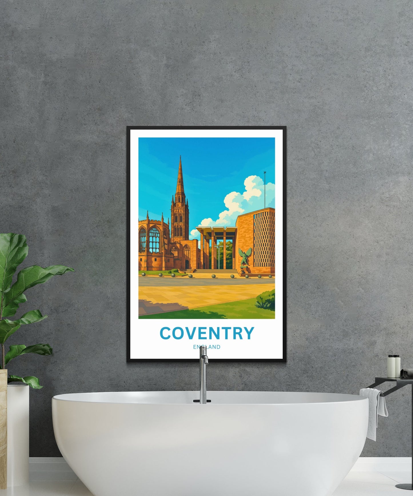 Coventry Travel Poster- Captivating England's Cathedral Ruins