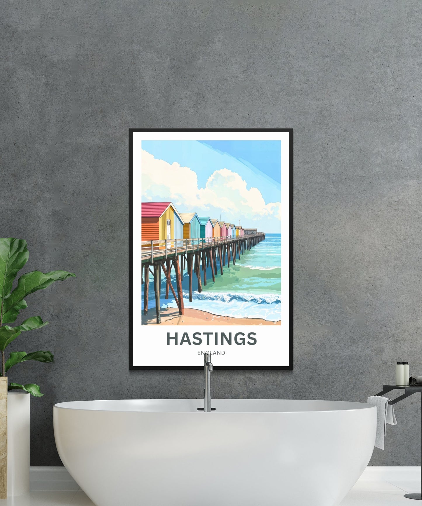 Hastings Travel Poster- Beach Pier