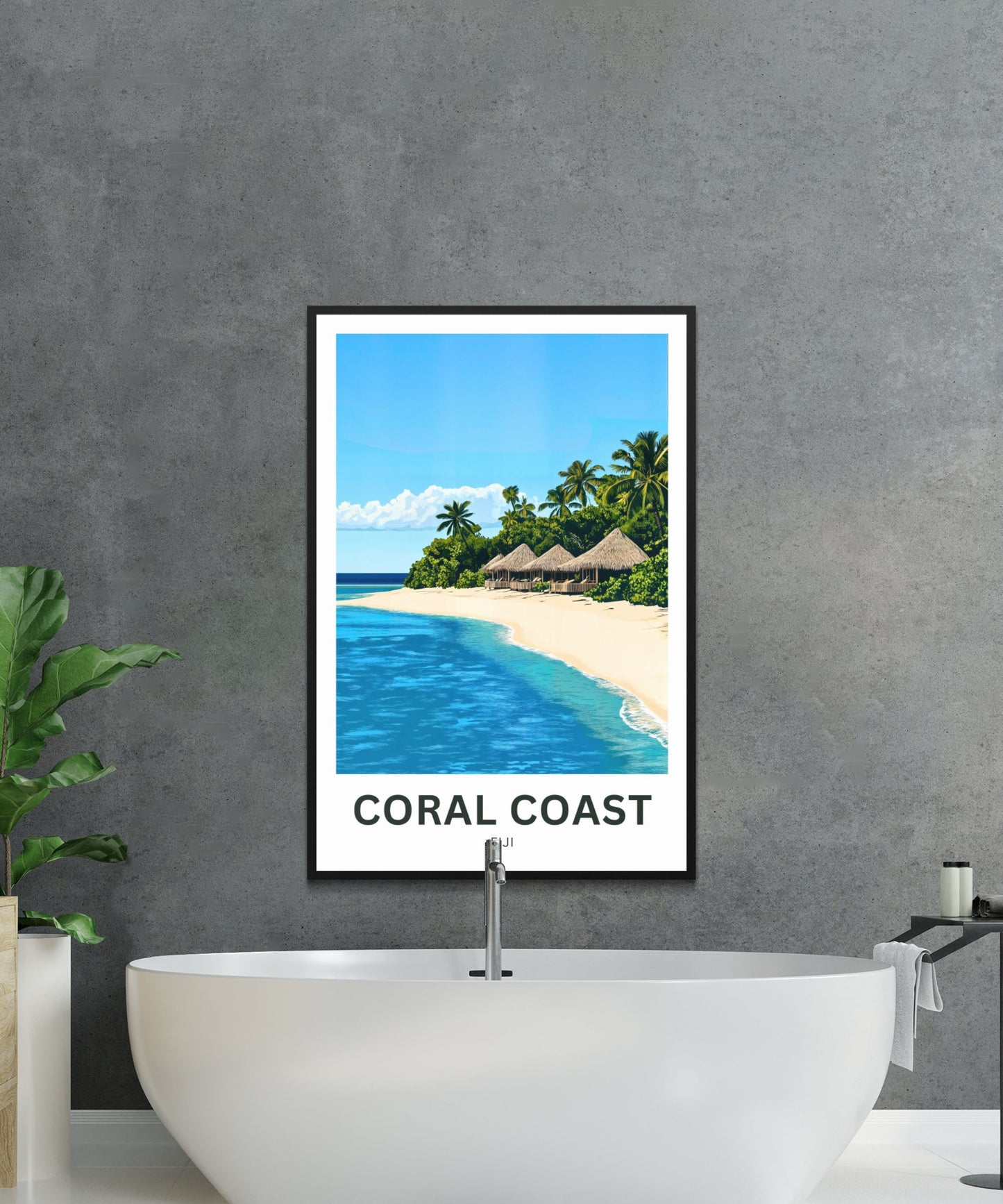 Coral Coast, Fiji Travel Poster - Fiji’s Southern Shore