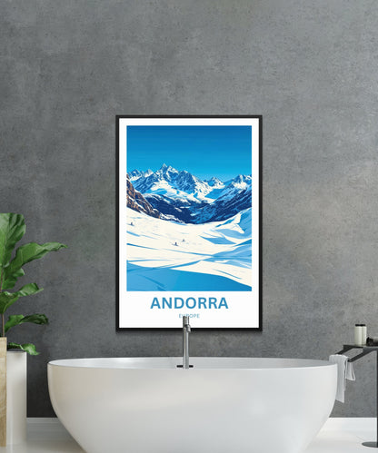 Andorra Travel Poster- Ski View