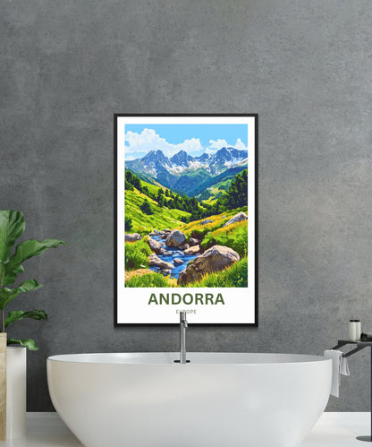 Andorra Travel Poster- Peaks, Paths, and Pyrenean Charm