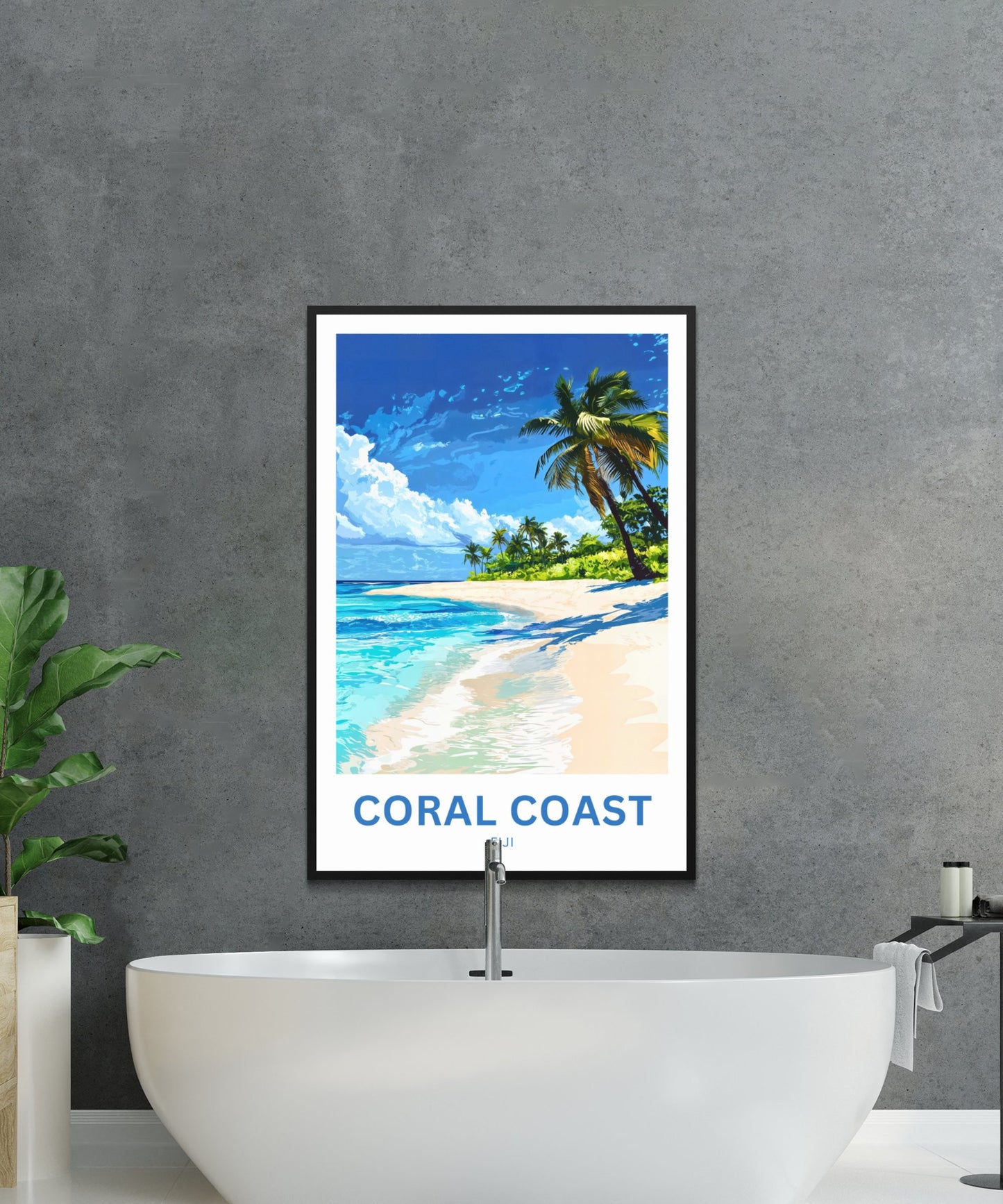 Coral Coast, Fiji Travel Poster - Tides of Tranquility – Coral Coast