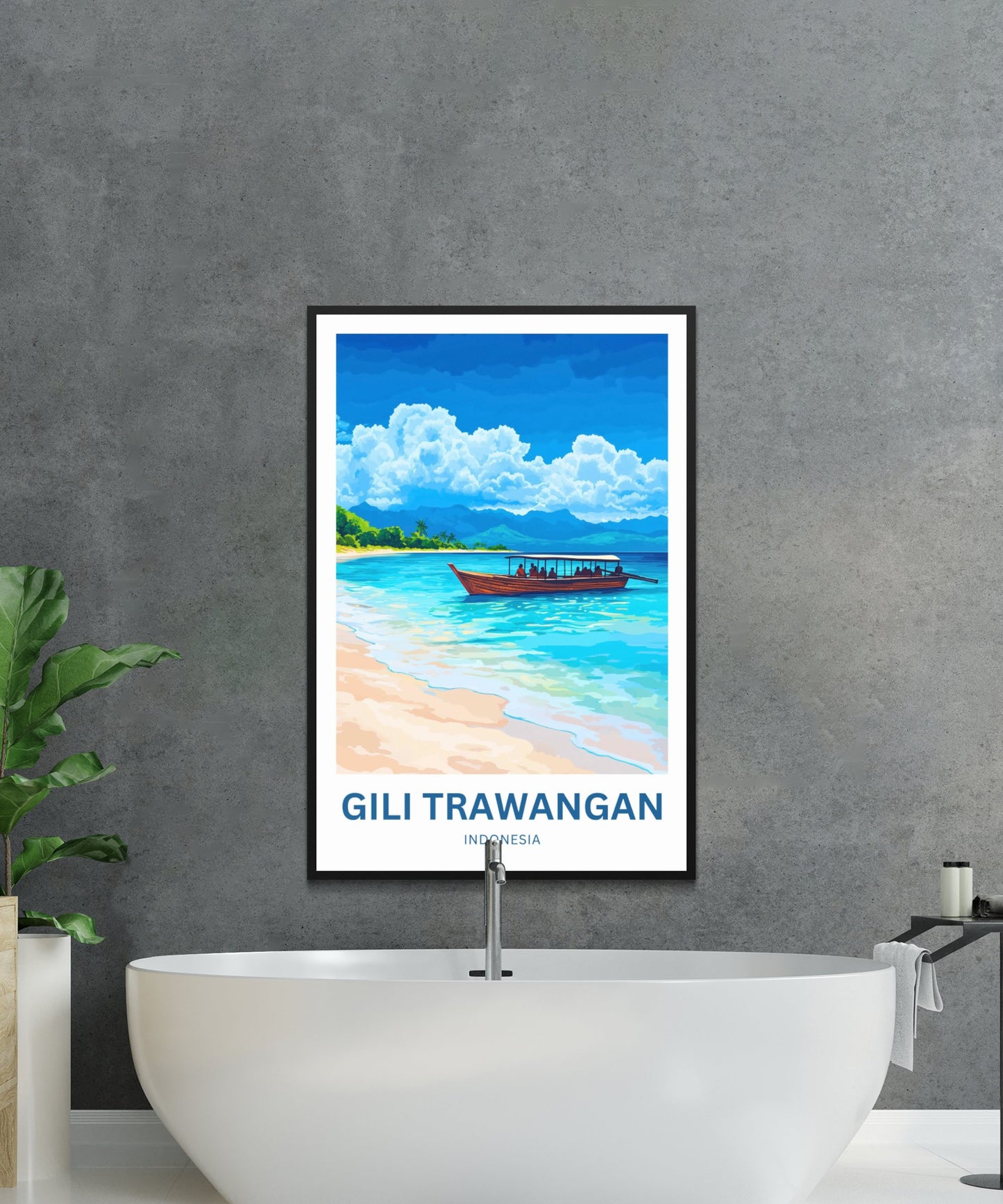 Gili Trawangan Travel Poster- Travel through Indonesia Beach