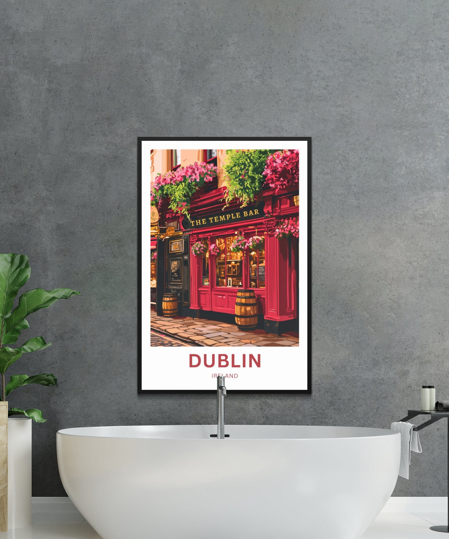 Dublin Travel Poster- Irish Spirit Lives Here