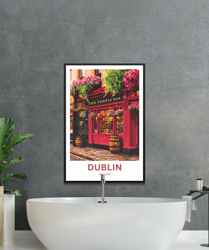 Dublin Travel Poster- Irish Spirit Lives Here