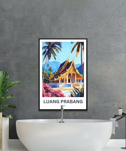 Luang Prabang Travel Poster - Mesmerizing Laos Temple