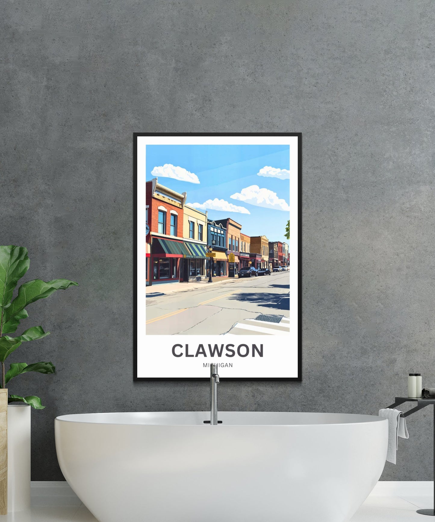 Clawson Travel Poster - Small Town, Big Heart – Michigan