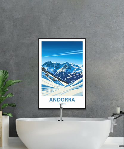 Andorra Travel Poster- Captivating Snowy Peak