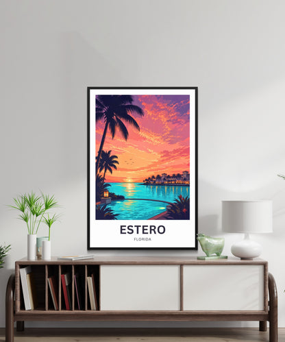 Estero Travel Poster - Florida's Hidden Paradise