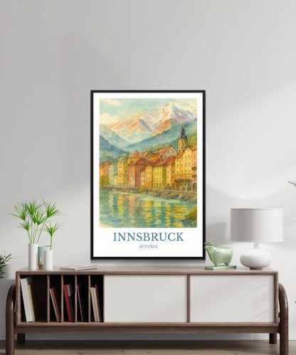 Innsbruck, Watercolor design poster, Austria Print, Innsbruck Wall Art