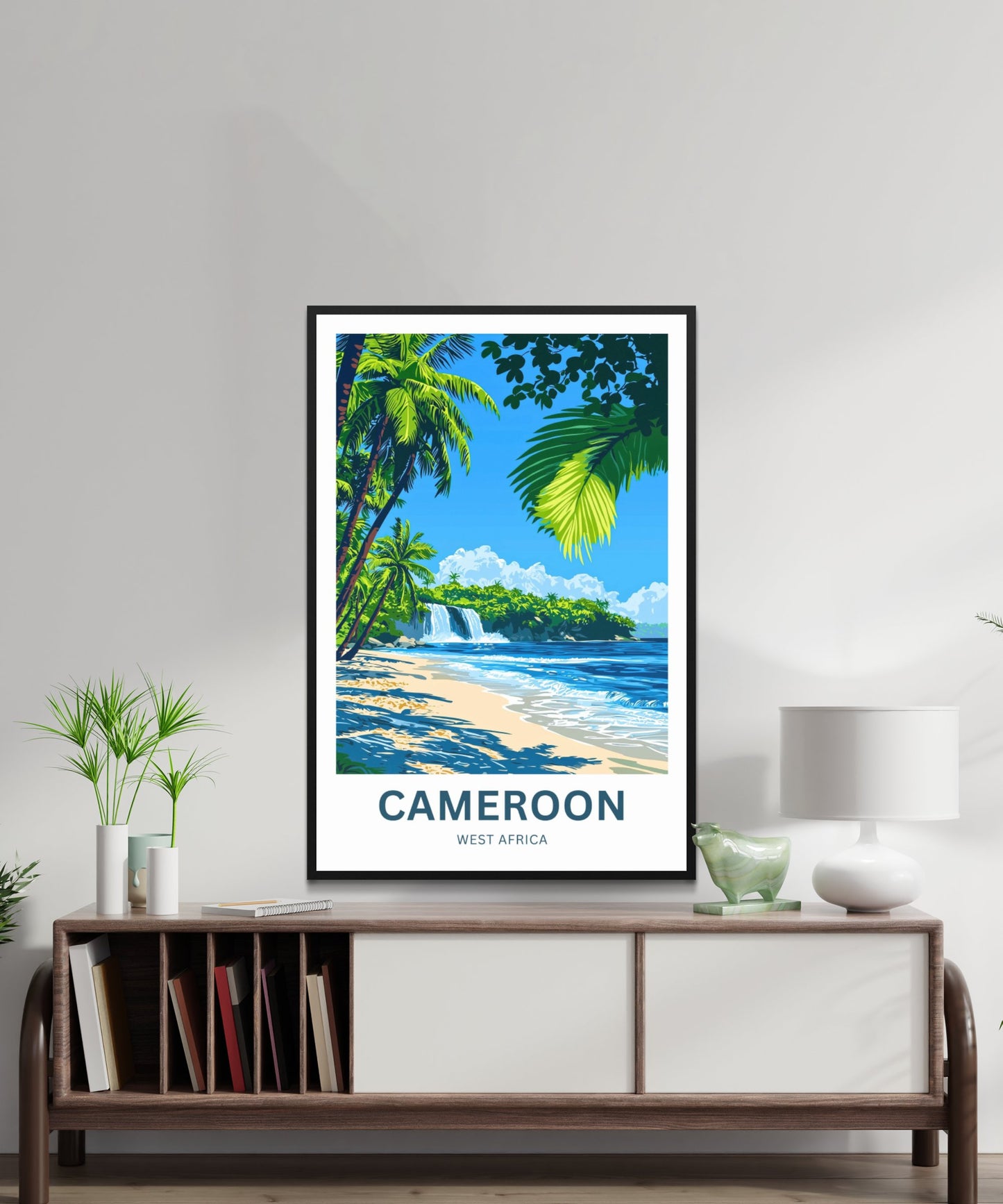 Cameroon Travel Poster  - Stunning Falls in West Africa
