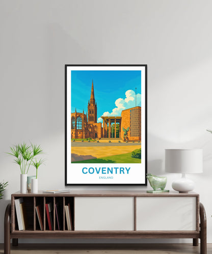 Coventry Travel Poster- Captivating England's Cathedral Ruins