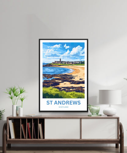 St. Andrews Travel Poster - Historic Coastal Village