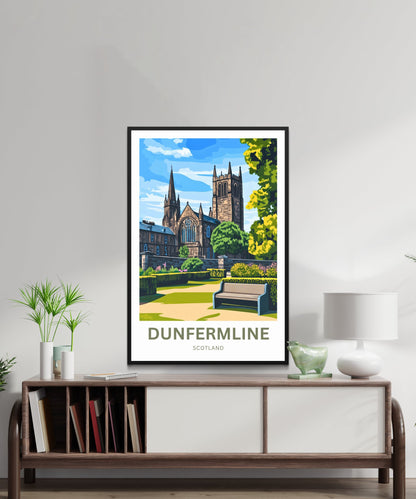 Dunfermline Travel Poster- Historic Beauty in the Kingdom of Fife